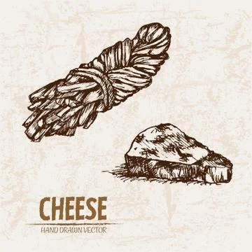 Digital vector detailed line art cheese braid 스톡 일러스트