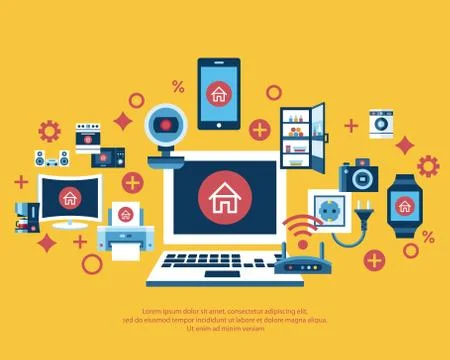 Digital vector flying internet of things concept イラスト素材