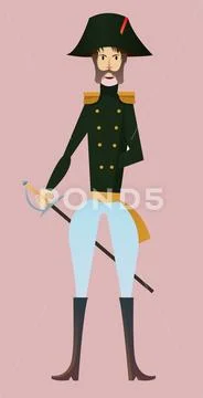 Digital vector, french napoleonic soldier Stock Illustration