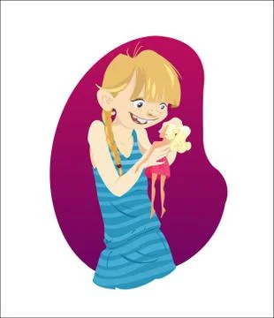 Digital vector funny cartoon happy malefic Stock Illustration