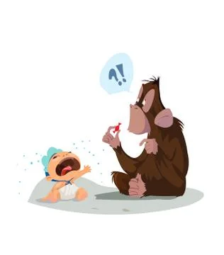 Digital vector funny comic cartoon Stock Illustration