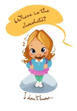 Digital vector funny comic cartoon Stock Illustration