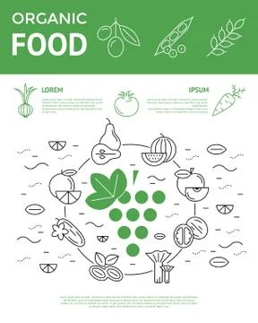 Digital vector green vegetable icons set Illustrazione stock