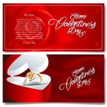Digital vector happy valentines day realistic red Stock Illustration