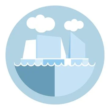 Digital vector iceberg and glacier icon Stock Illustration