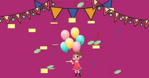 Digital vector of icon paty wallpaper for Birthday Stock Illustration