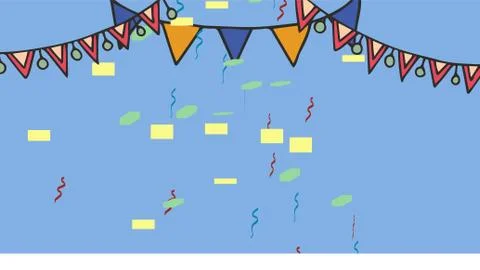 Digital vector of icon paty wallpaper for Birthday Stock Illustration