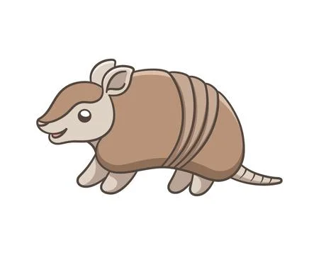 Digital vector illustration of an adorable armadillo on a white background Stock Illustration