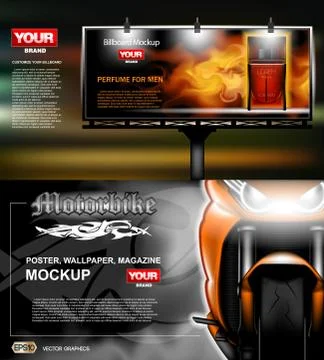 Digital vector, lightbox advertising with perfume Illustration