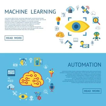 Digital vector machine learning Stock Illustration