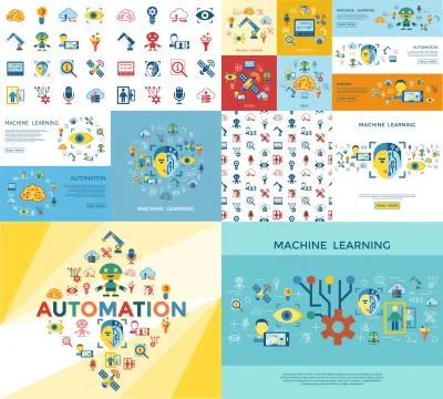 Digital vector machine learning イラスト素材