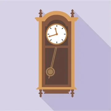 Digital vector old clock in wooden furniture Illustrazione stock