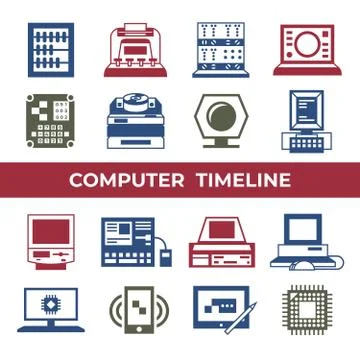 Digital vector personal computer timeline Stockillustratie