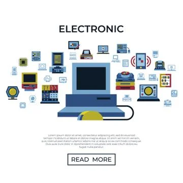 Digital vector personal computer timeline Stock Illustration