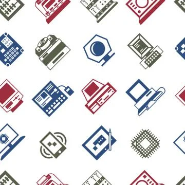 Digital vector personal computer timeline Illustrazione stock