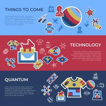 Digital vector quantum things to come technology イラスト素材