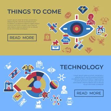 Digital vector quantum things to come technology Stockillustratie