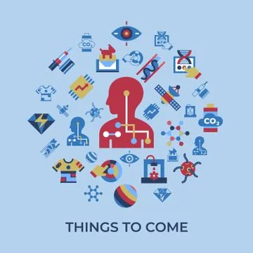 Digital vector quantum things to come technology イラスト素材