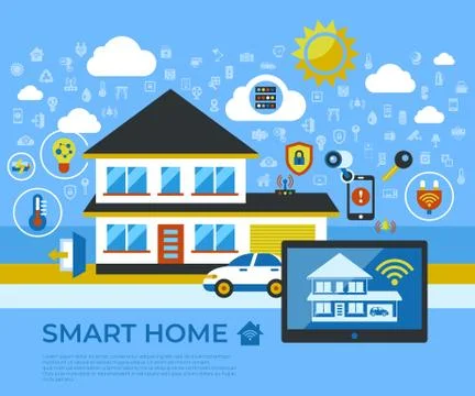 Digital vector smart and digital home Illustrazione stock