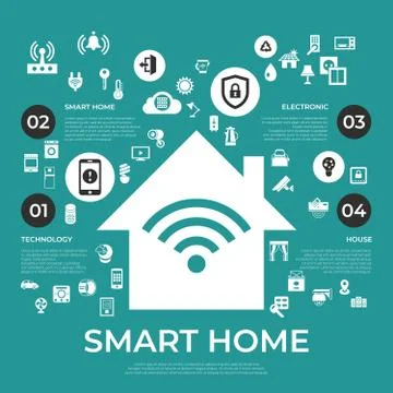 Digital vector smart and digital home Illustrazione stock