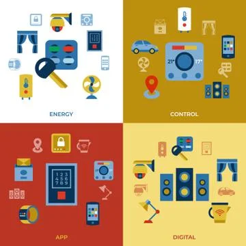 Digital vector smart and digital home Stock Illustration