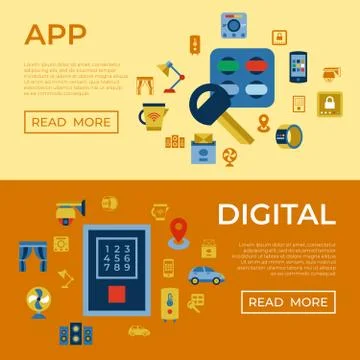 Digital vector smart and digital home Stock Illustration
