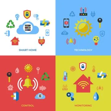 Digital vector smart and digital home Stock Illustration