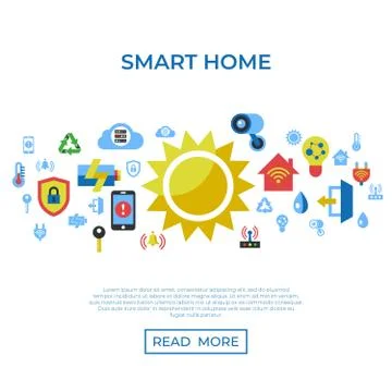 Digital vector smart and digital home Stock Illustration