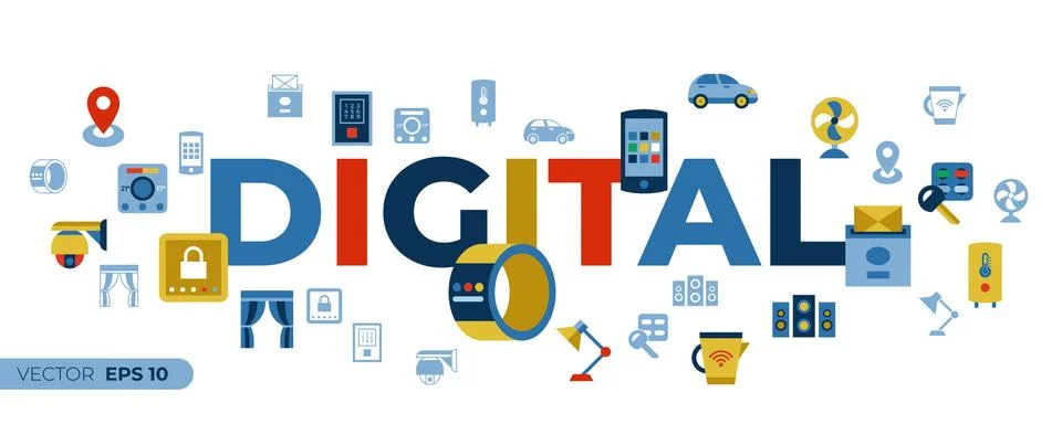 Digital vector smart and digital home イラスト素材
