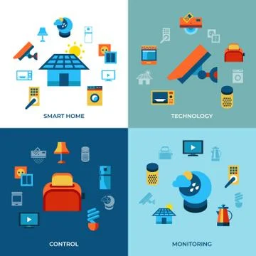 Digital vector smart and digital home Stock Illustration