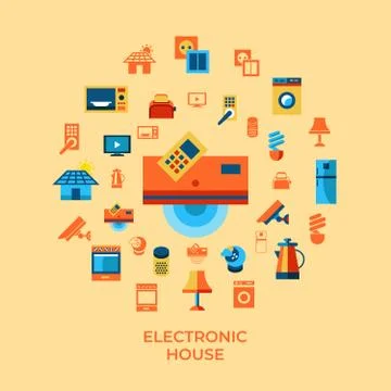 Digital vector smart and digital home Stock Illustration