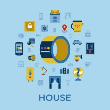 Digital vector smart and digital home イラスト素材