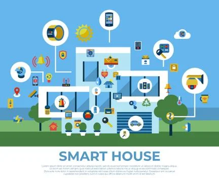 Digital vector smart and digital home Stock Illustration