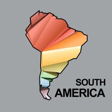 Digital vector south america map with abstract 스톡 일러스트