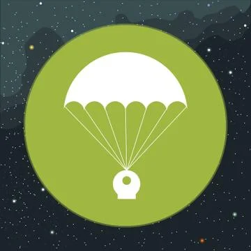 Digital vector with space capsule and parachute イラスト素材
