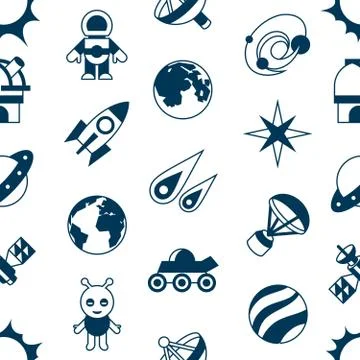 Digital vector space galaxy and universe icons Stockillustratie