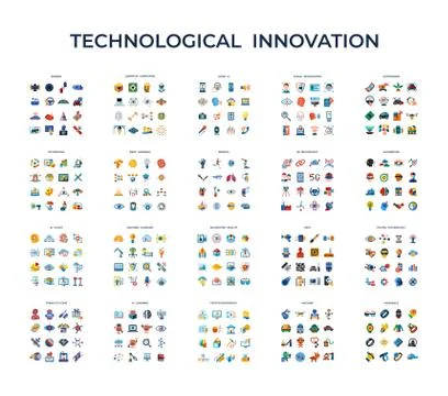Digital vector technology icons set Illustrazione stock
