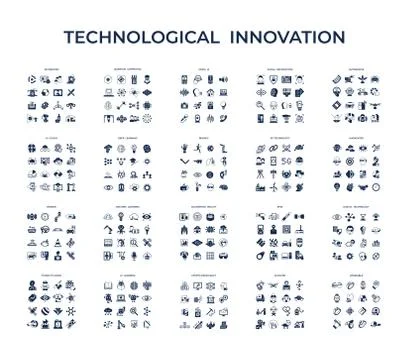 Digital vector technology icons set Stock Illustration