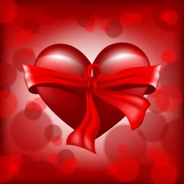 Digital vector valentines day realistic red heart Stock Illustration