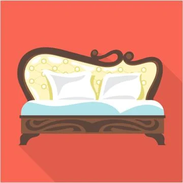 Digital vector vintage brown sofa with pillows Stock Illustration