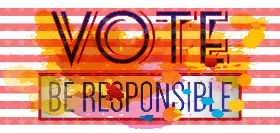 Digital vector vote be responsible Illustrazione stock