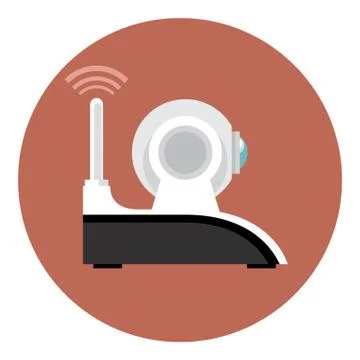 Digital vector white wi-fi and web camera Stock Illustration