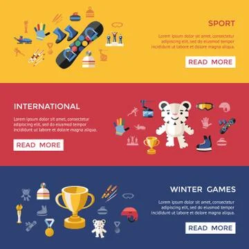 Digital vector winter games objects color Stock Illustration