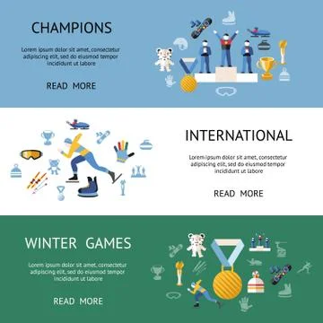 Digital vector winter games objects color Stock Illustration