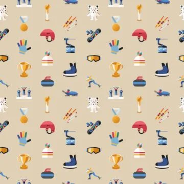 Digital vector winter games objects color Stock Illustration