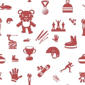 Digital vector winter games objects color Stock Illustration