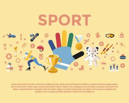 Digital vector winter games objects color Stock Illustration