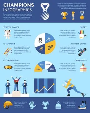 Digital vector winter games objects color Stock Illustration