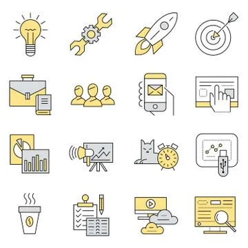 Digital vector yellow and blue startup Stockillustratie