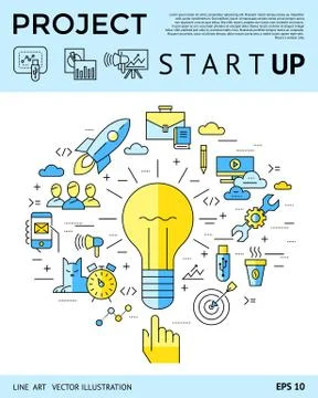 Digital vector yellow and blue startup Stockillustratie